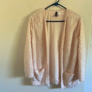 H&M Fluffy Soft Pink Cardigan -- Small